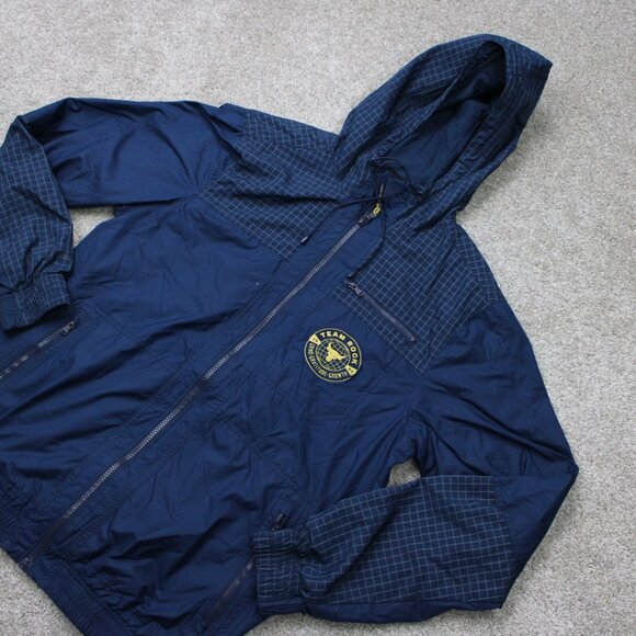 Project Rock Jacket Mens Small Blue Under Armour UA Full Zip Woven Hooded Coat - Picture 4 of 14